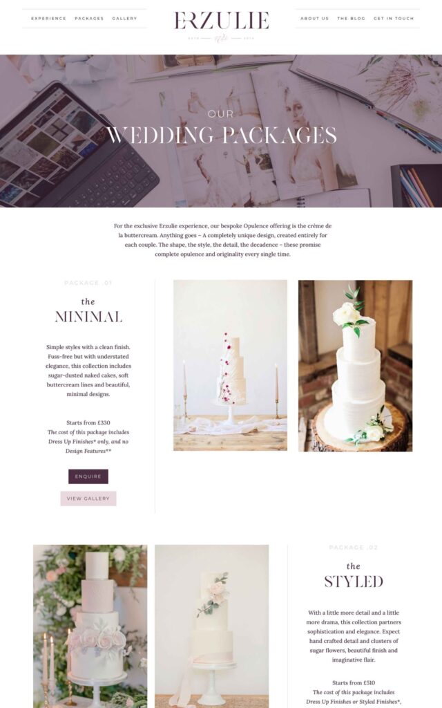 Erzulie Cakes project screenshot by Ericks Webs Design