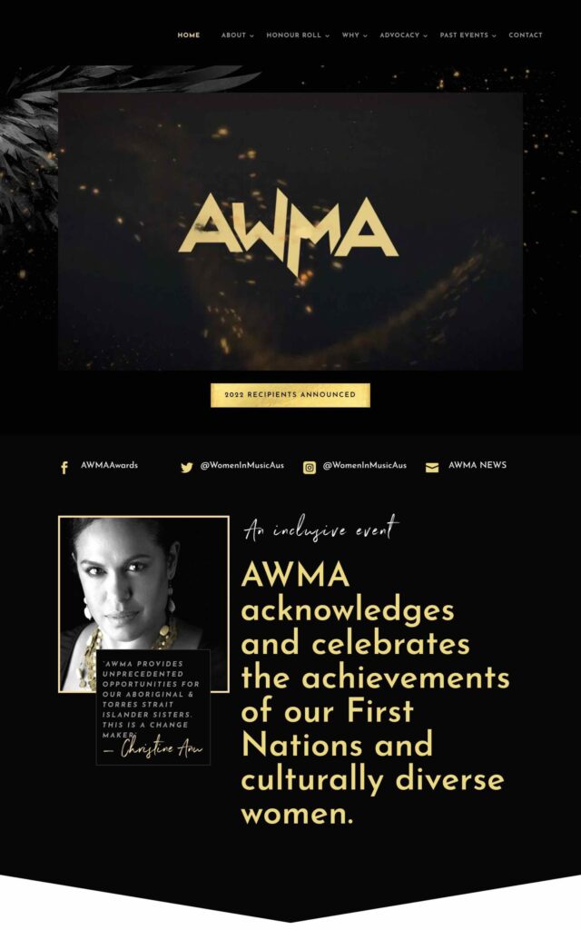 AWMA project screenshot by Ericks Webs Design