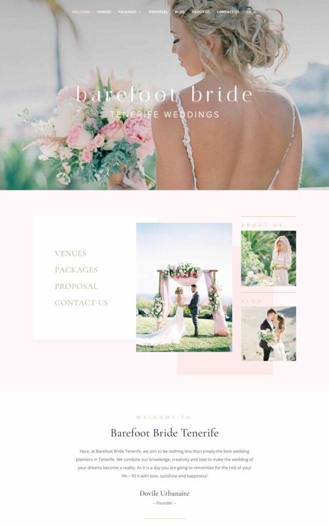 Barefoot Bride Barefoot Bride project screenshot by Ericks Webs Design