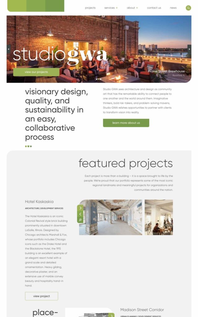 Studio GWA Studio GWA project screenshot by Ericks Webs Design