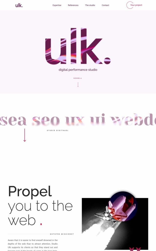 Studio Ulk project screenshot by Ericks Webs Design