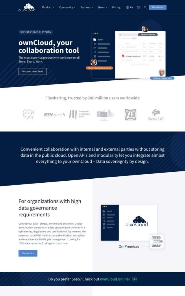 OwnCloud project screenshot by Ericks Webs Design