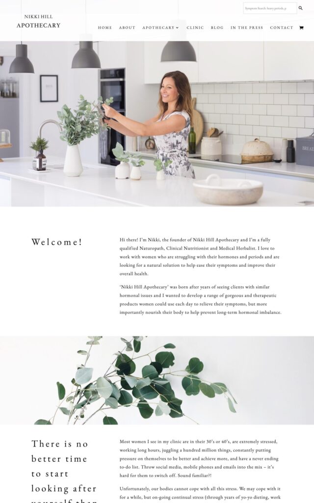 Nikki Hill Apothecary project screenshot by Ericks Webs Design