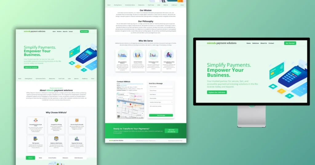 MiMula Payment Solutions Professional Custom Website Design for Financial Services