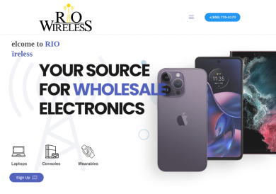 RIO Wireless – Electronic Wholesaler Case Study RIO Wireless - Electronic Wholesaler Case Study mobile homepage screenshot